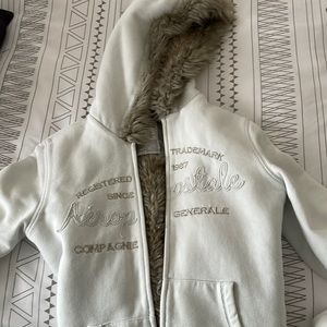 Aeropostale faux fur zip up hoodie